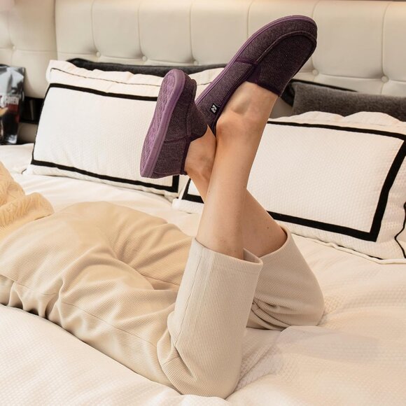 Women's Two Tone Purple Hoodback Removable Rubber Insole Slipper Boot shoes - Picture 2 of 6